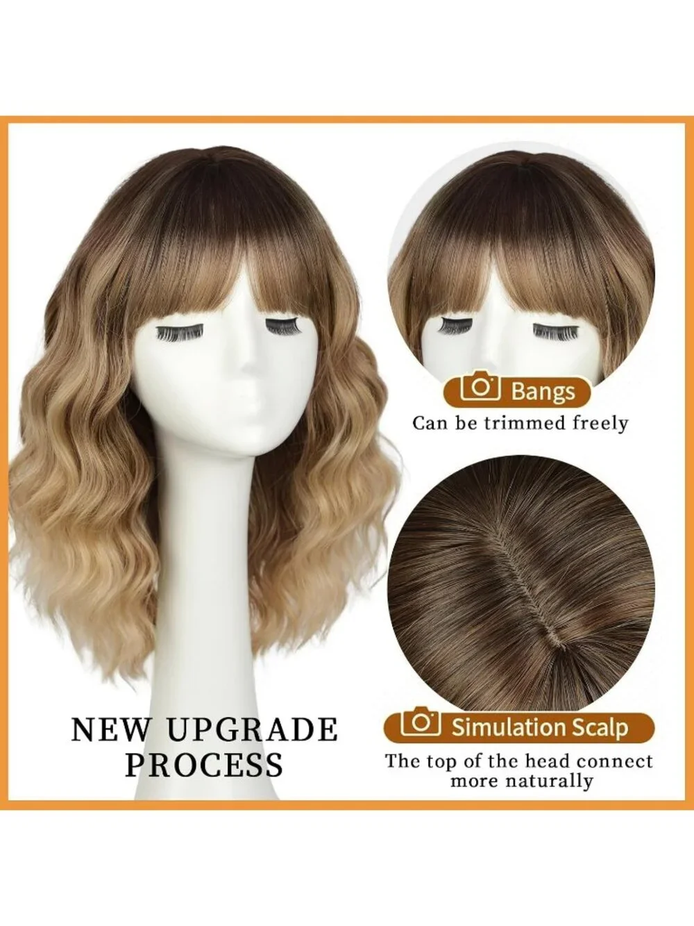 Women's Dark Blonde 14 Inch Heat Resistant Synthetic Fiber Shoulder Length Wigs
